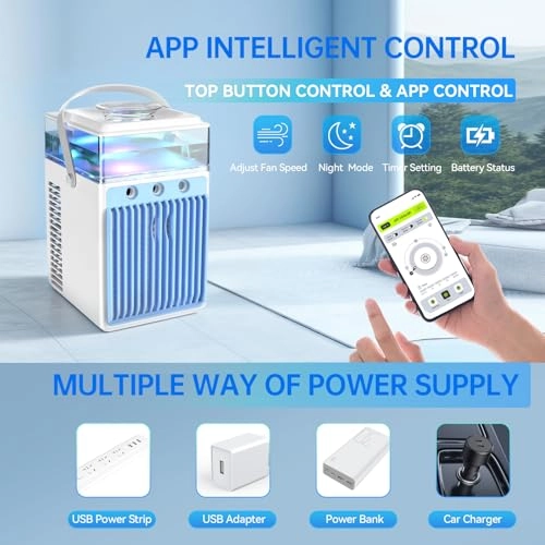 Mini Air Conditioner - 4 in 1 800ml Rechargeable