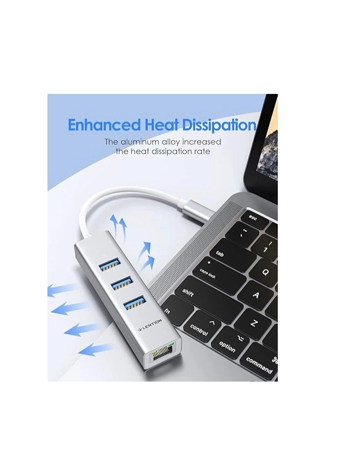 USB C Hub - 4K HDMI Gigabit Ethernet 3 USB 3.0