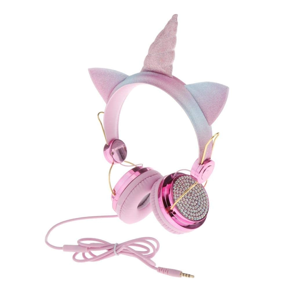 u/d Unicorn Kids Cat Ear Wired Headphone