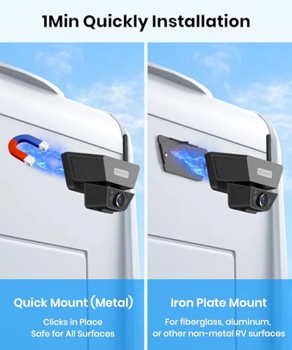 Magnetic Solar Wireless Backup Camera - Night Vision Wireless 1080P