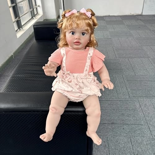 Pippa Reborn Baby Doll - 26 inch Cotton Vinyl Hand-rooted Curly Hair Ages 3+