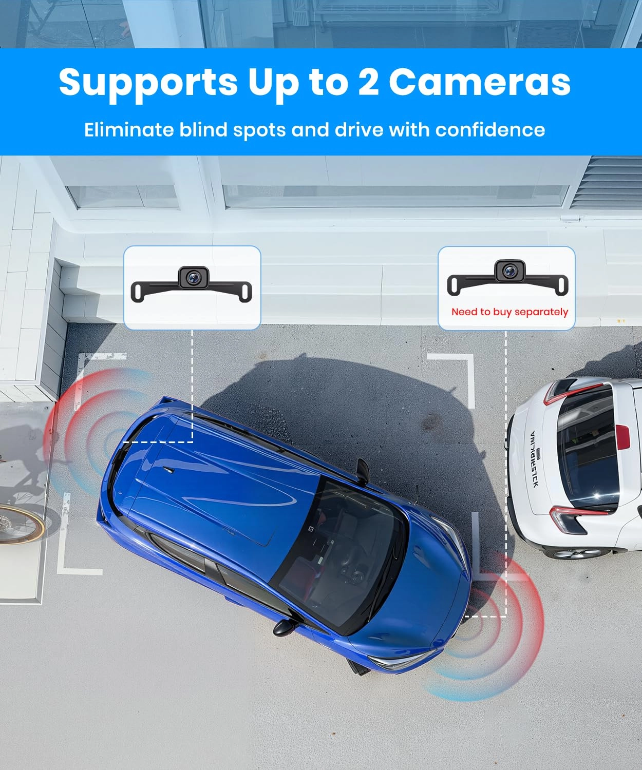 Magnetic Solar Wireless Backup Camera - Night Vision Wireless 1080P
