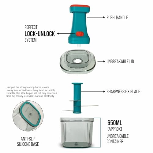 Multipurpose Plastic Vegetable Chopper Cutter - 470 ML 3 Blades