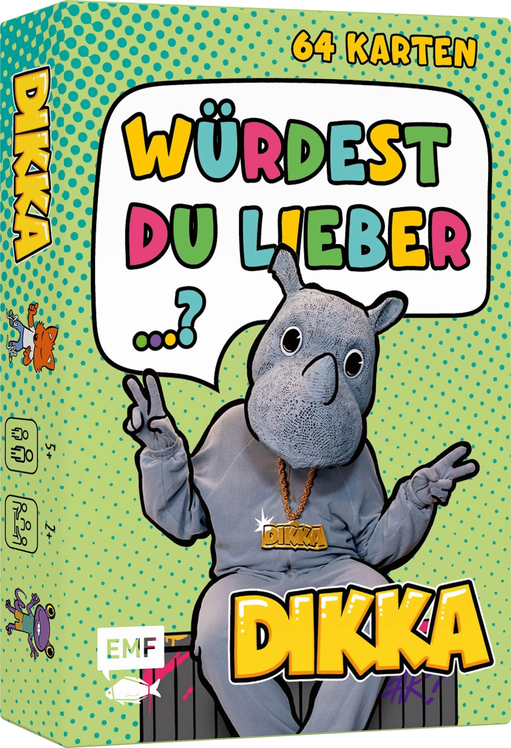 EDITION MICHAEL FISCHER Would you rather …? Rhino Strong Questions for Kids - Card Game - 64 Crazy Cards (German)