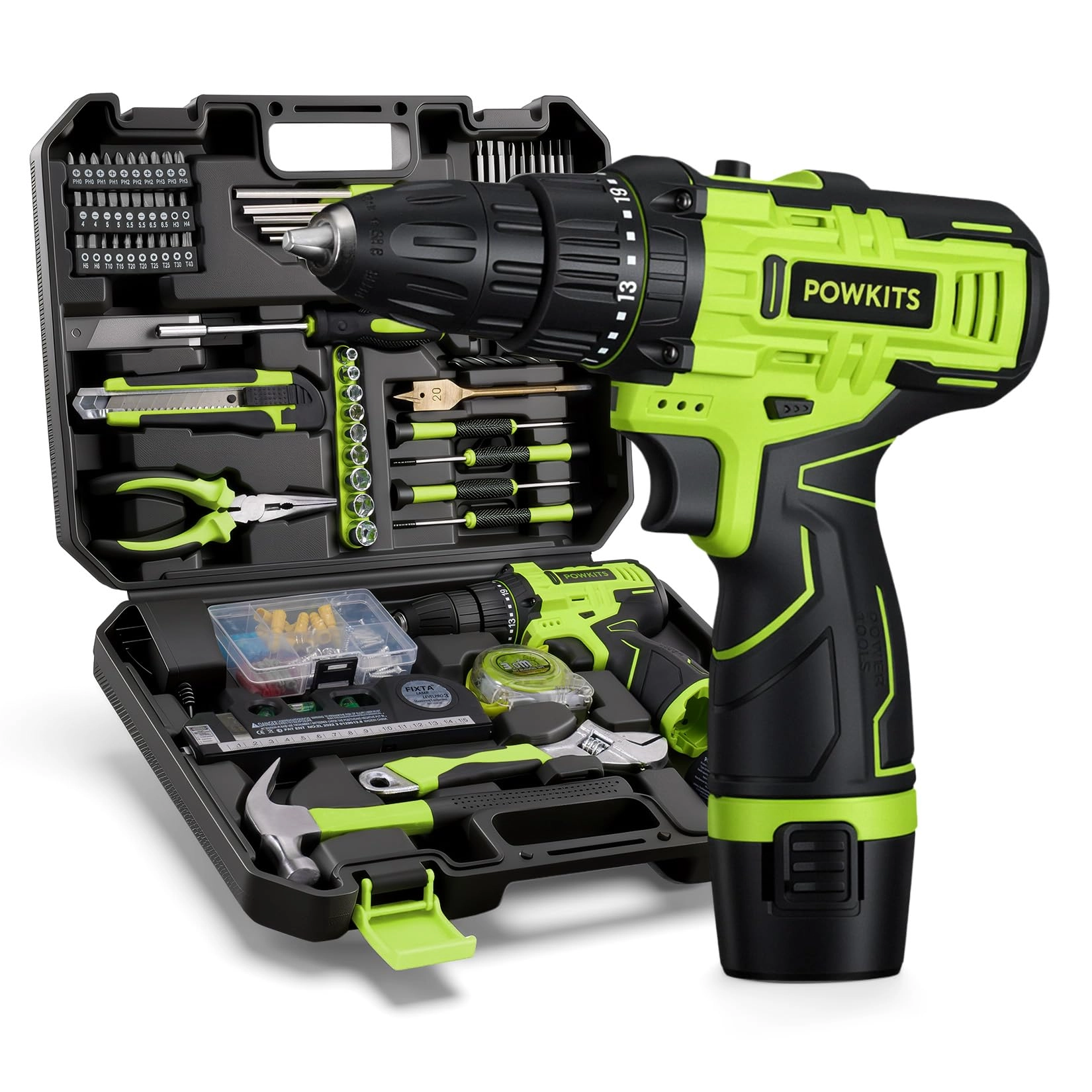 POWKITS Cordless Drill Set - 12.0V