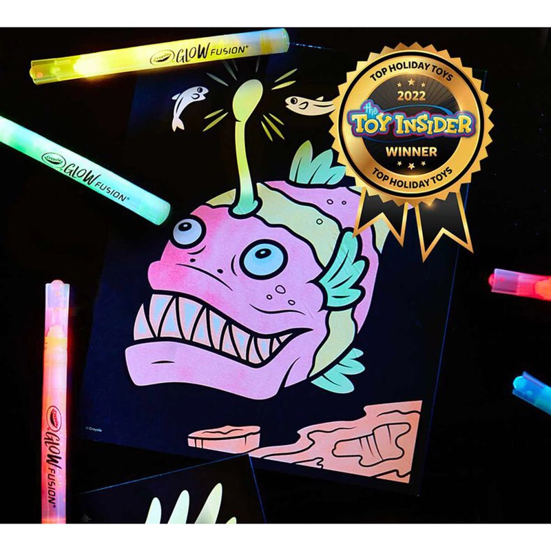 Glow Fusion Marker Colouring Set - 5 pieces Red Orange Yellow Green Blue