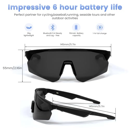Smart Glasses - Polarized Bluetooth 5.3 Audio & Mic