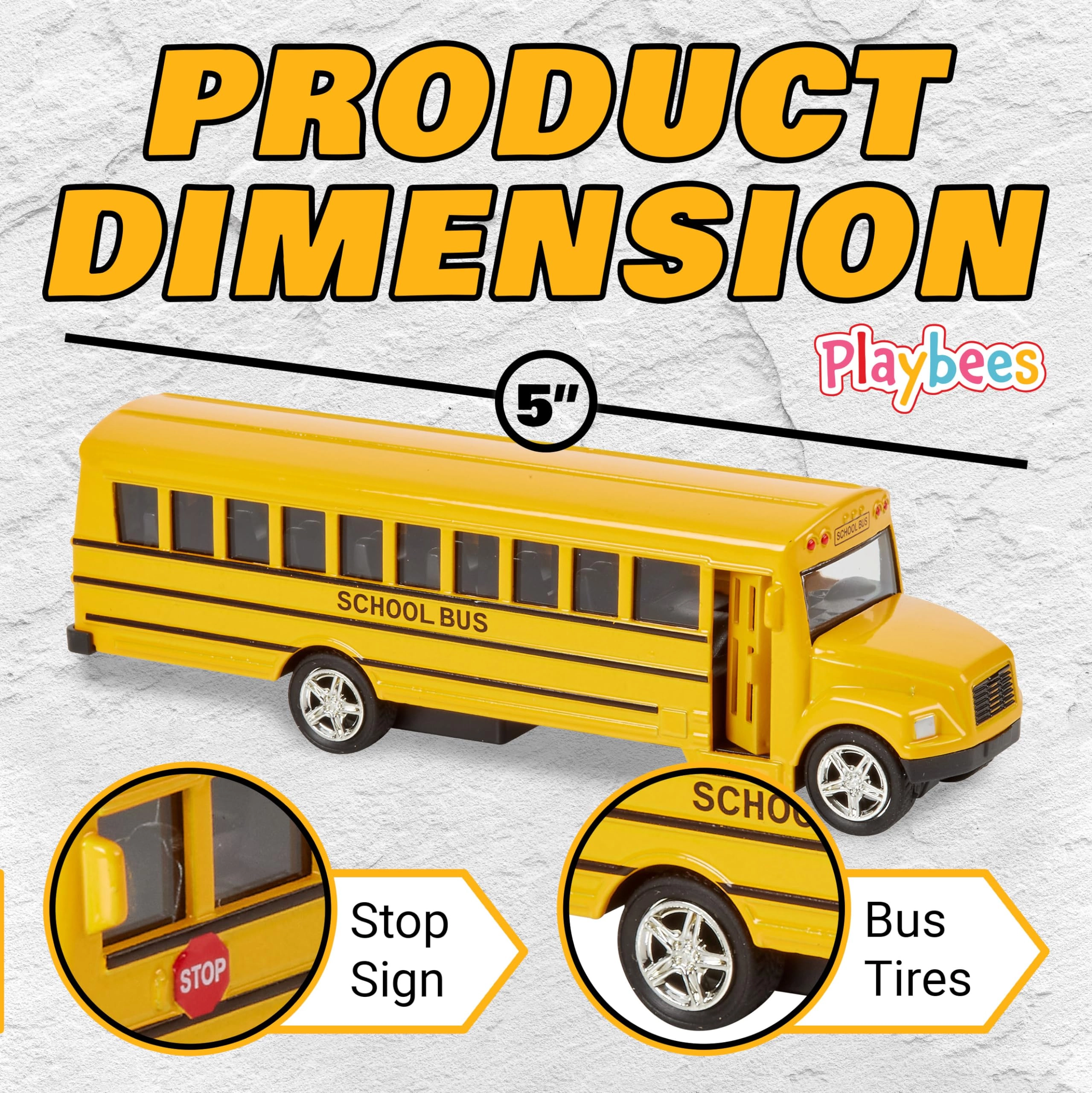 Diecast School Bus - 1:24 1pcs