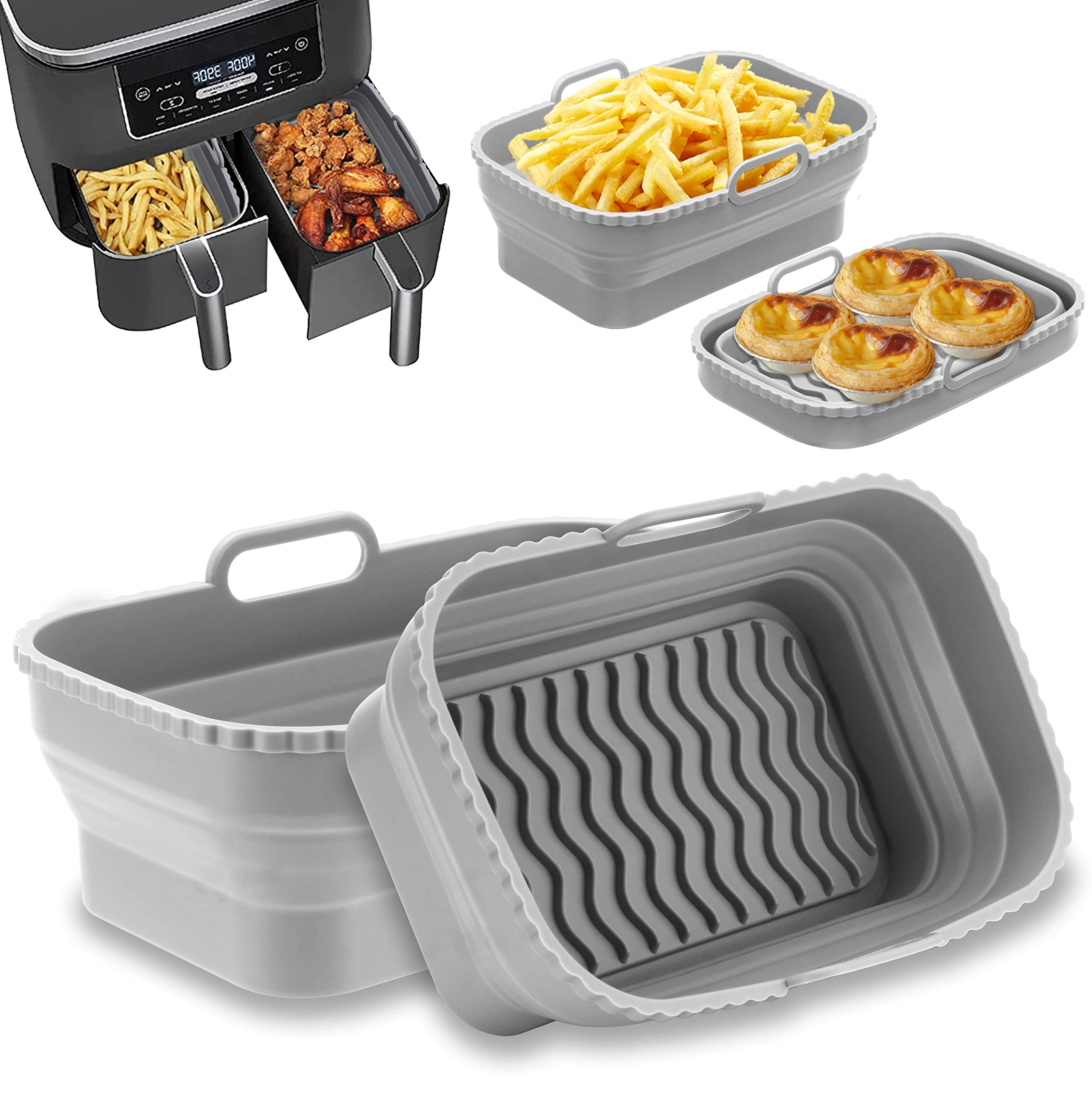 BECROWM Silicone Air Fryer Liner - 2PCS