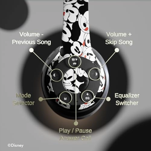 Disney Mickey Mouse Bluetooth Headphones Wireless Headphone