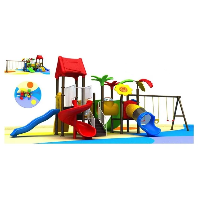 Mega Kids Flower Playsets - Swings And Slide Multi Colour