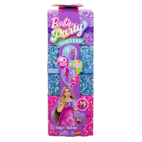 Barbie Party Unboxed - Glam Party Series 10 Surprises Pink Sparkle Ages 3+