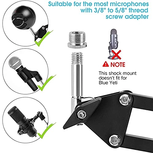 Mic Stand + Mic Clip Holder + Table Mounting Clamp + Pop Filter