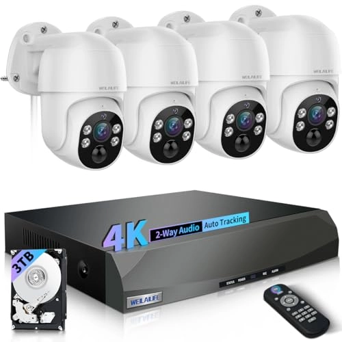 4K Wired Security Camera System - 4-Cam 8 channels 2160p