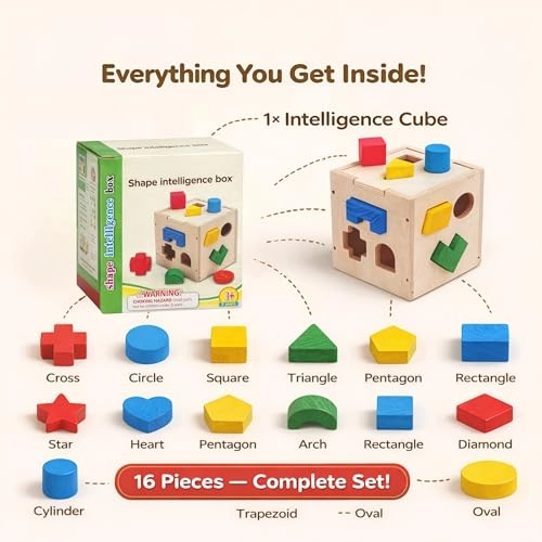 Shape Sorter Cube - 1-3 Years 17 pieces
