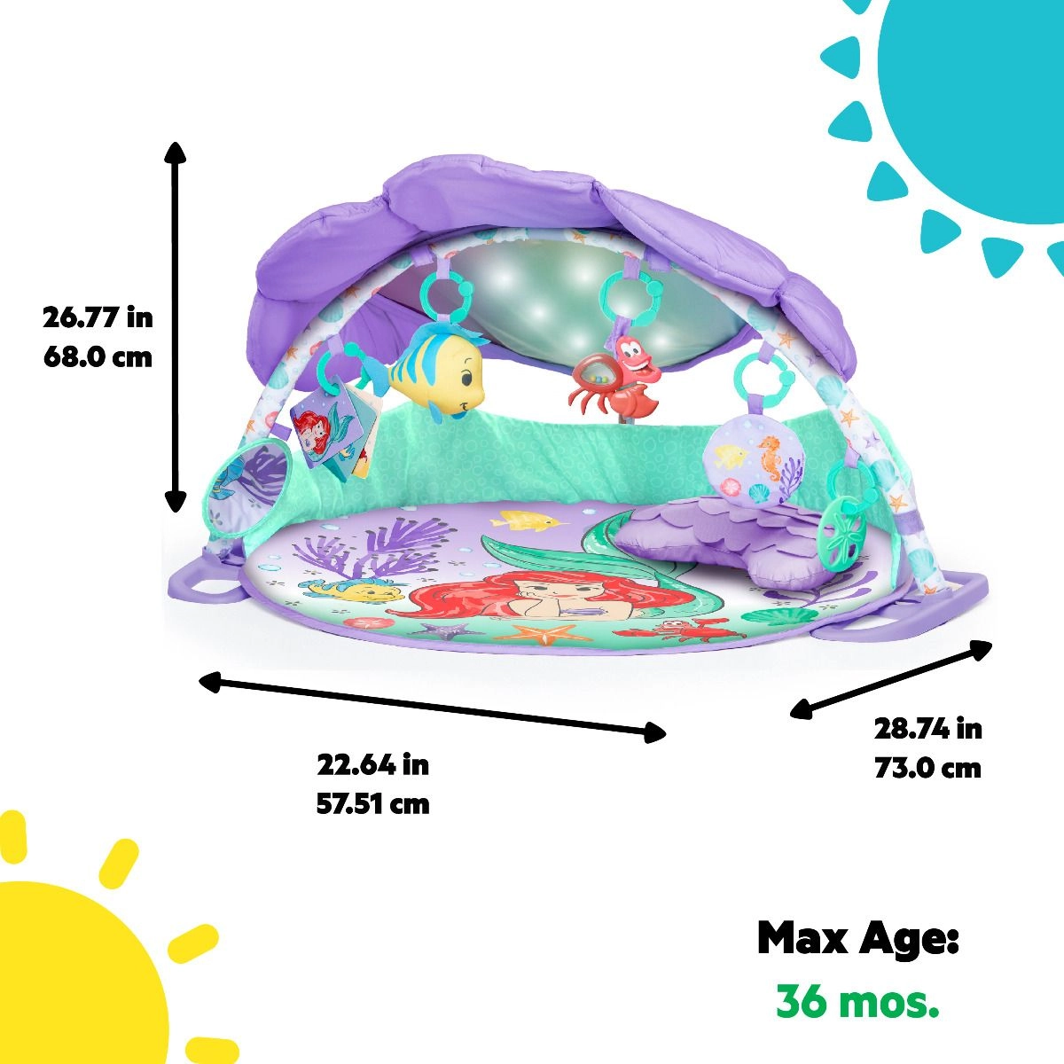 Twinkle Trove Lights & Music Activity Gym - Mermaid 0 month