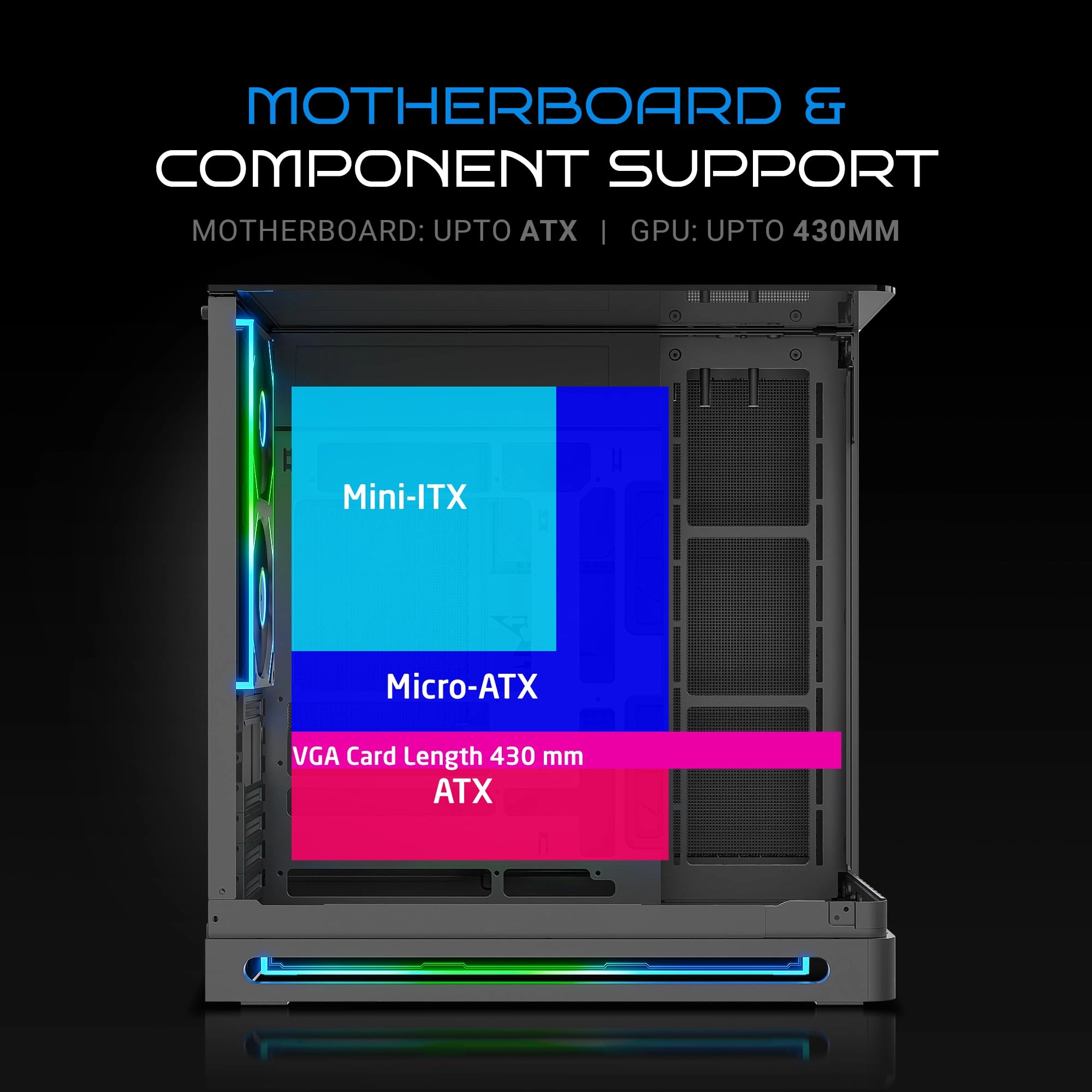 Crystal Arc Pro - Curved Front Glass Mid-Tower