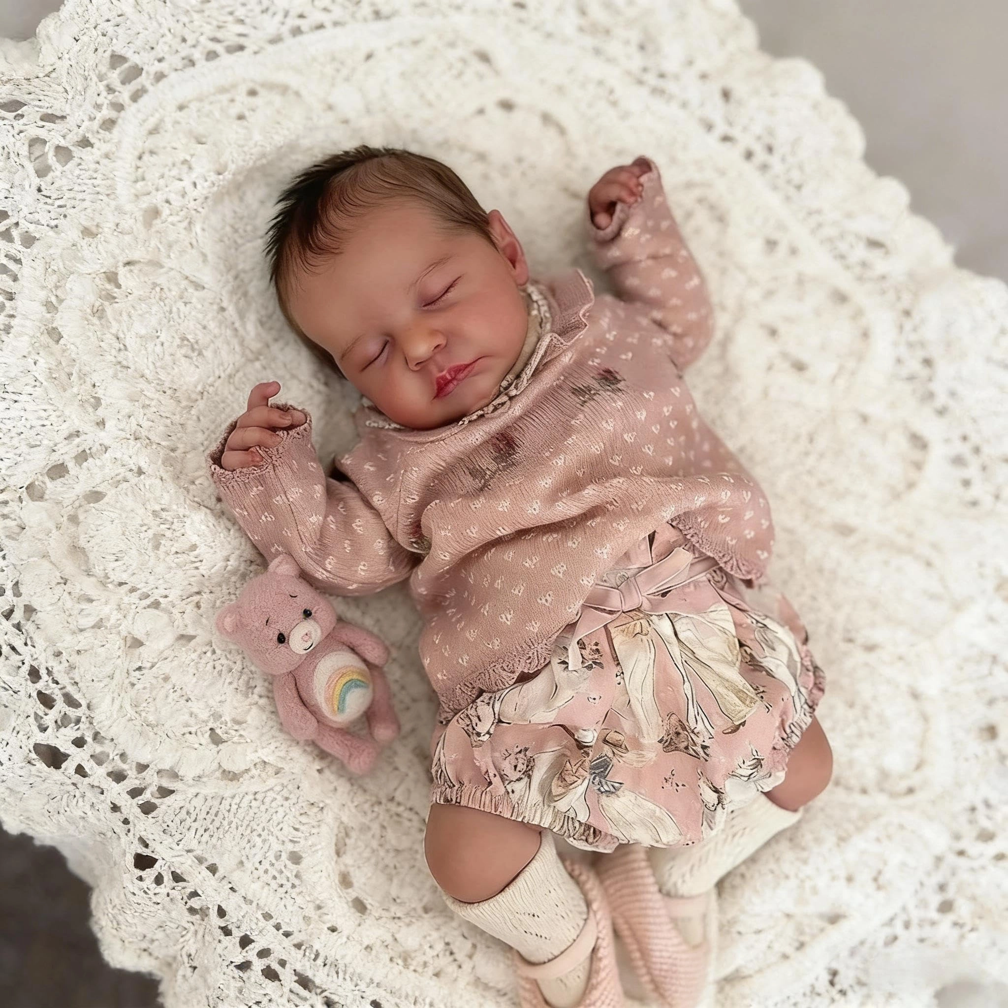 LOULOU Reborn Baby Doll - 20 Inch Soft Cloth Body & Vinyl Limbs Sleeping Ages 3+