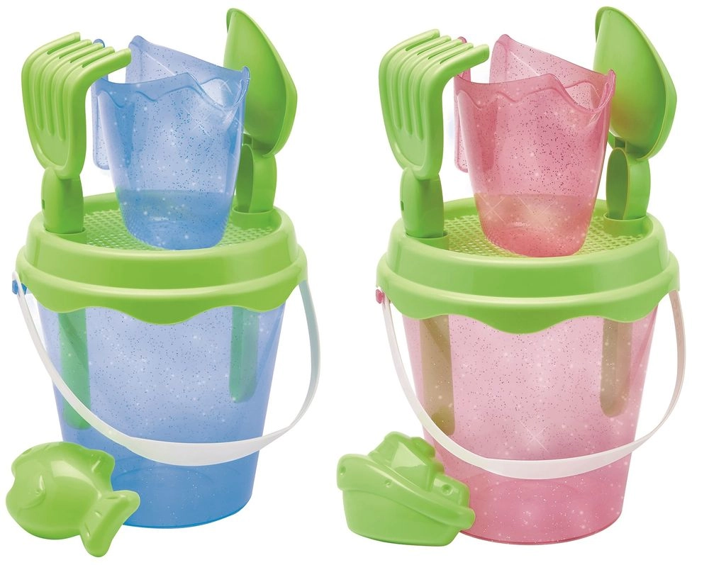 ECOIFFIER Glitter Beach Toy Bucket - 17 cm 2 Pcs Accessory Set