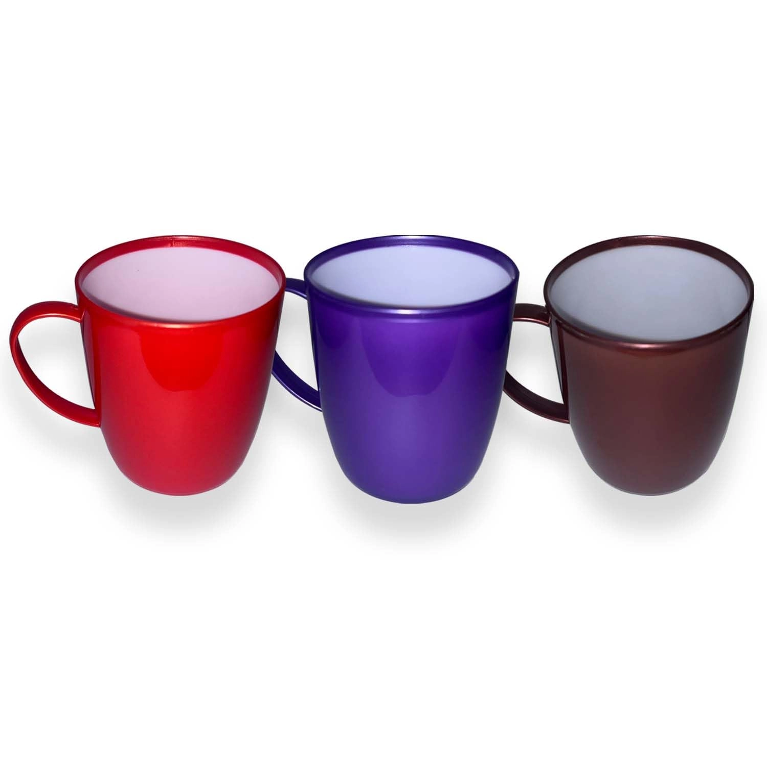 Plastic Mug - 6 pcs - Striped Solid - 280 ml