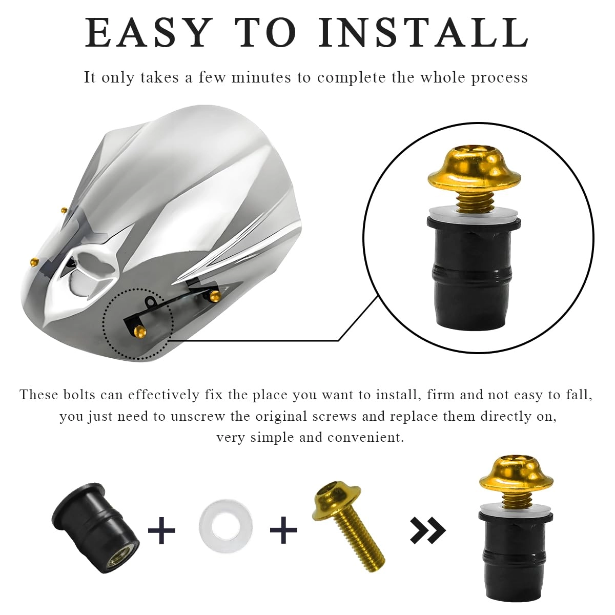Motorcycle Windshield Bolts Screws Kit