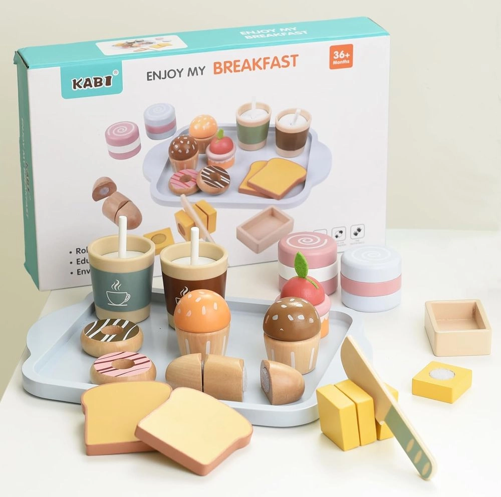Kids Wooden Breakfast Playset - 15 Pcs (5551007-KABI_0168)