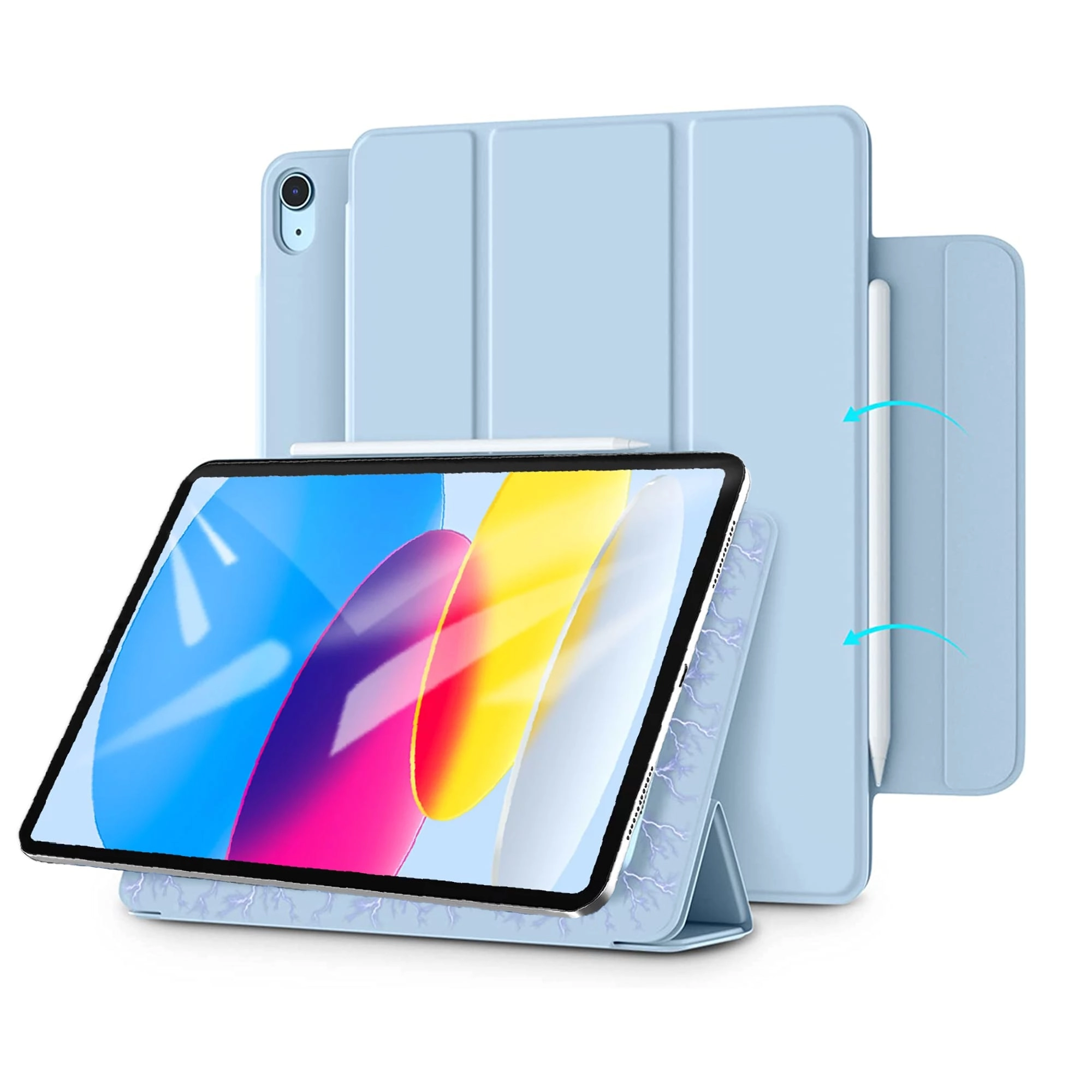 Tri-fold Stand Case with Pencil Holder for iPad 10th Generation 10.9-inch (2022)