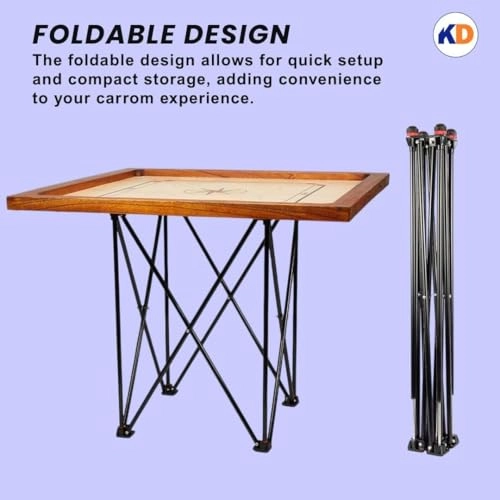Adjustable Four-Fold Carrom Stand - Portable Metal Frame Adjustable Height