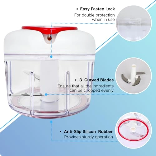 Easy String Pull Food Chopper - White / Clear 340 g