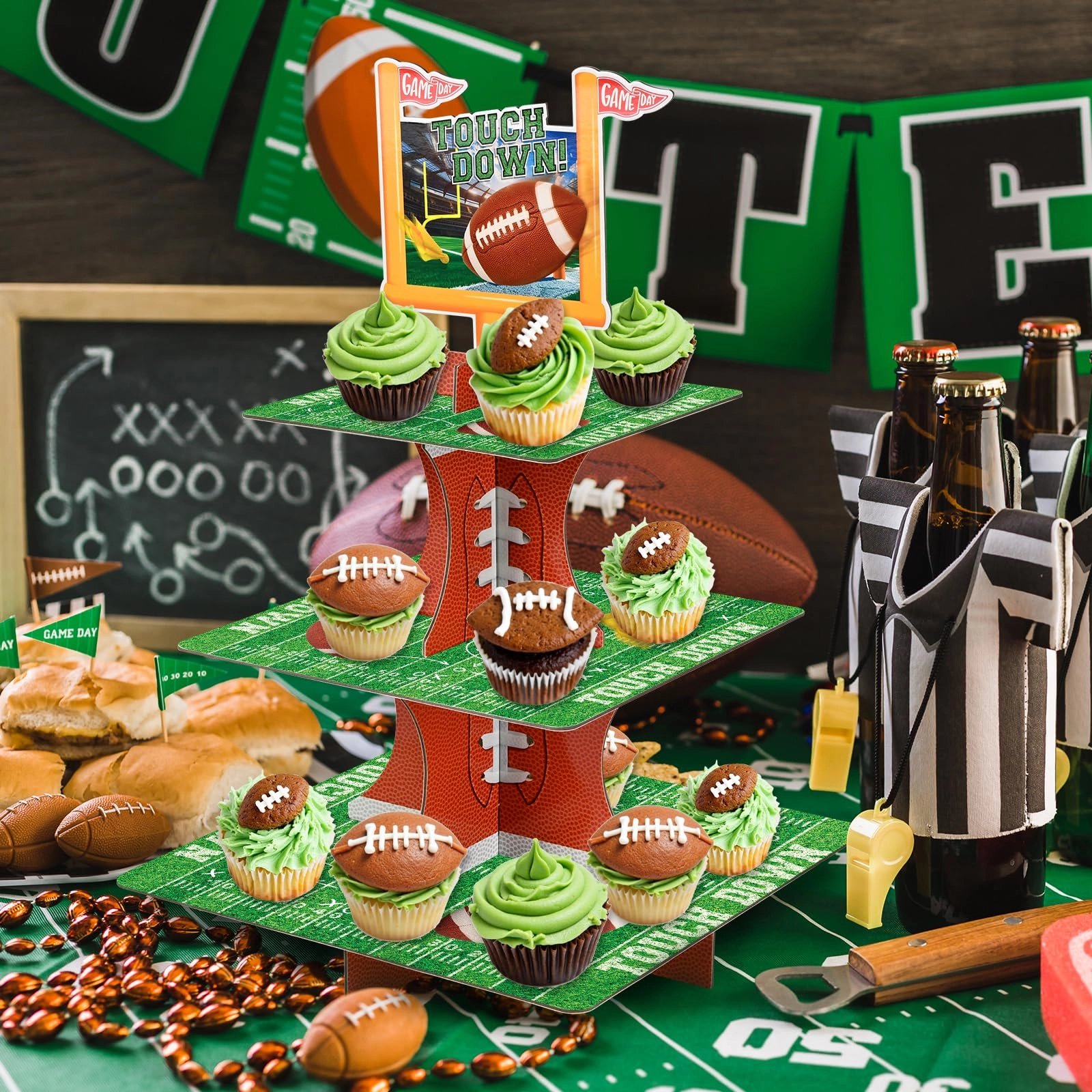 Touchdown Cupcake Stand - 1.0 Count Football Theme Birthday & Tailgate Party