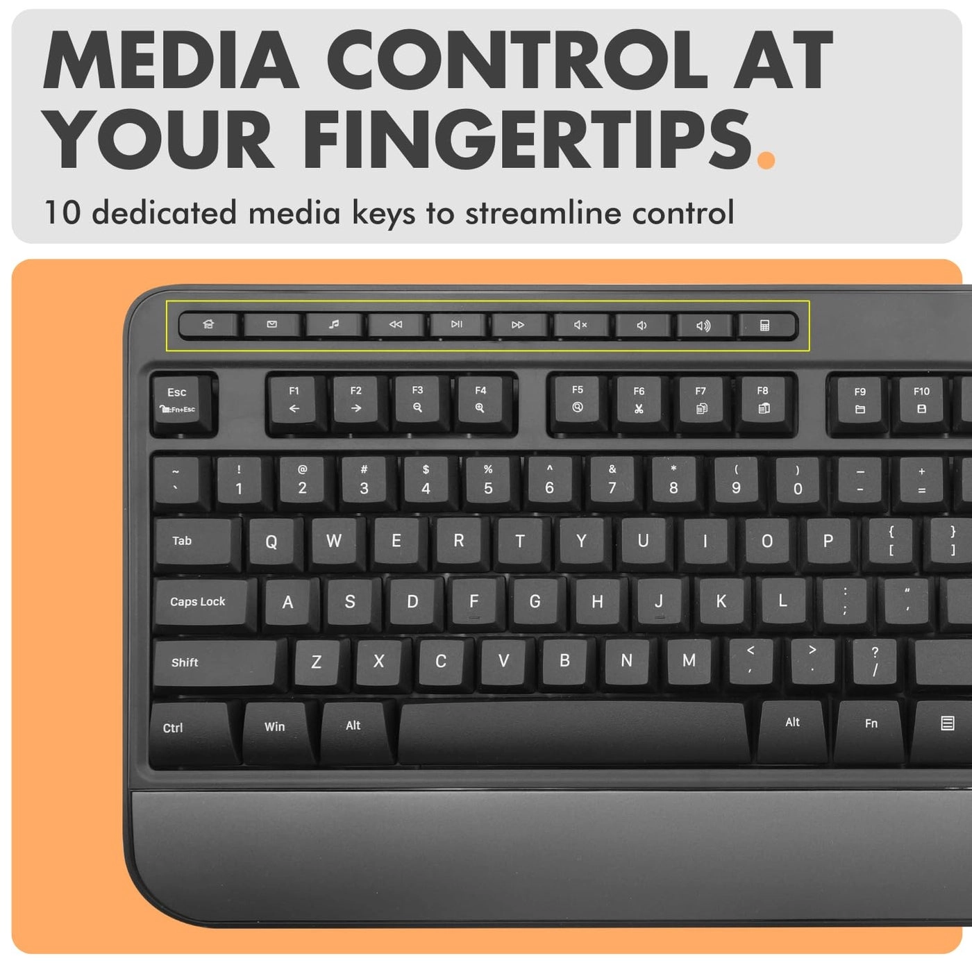 Backlit Large Print Keyboard - Full Size USB|USB-A