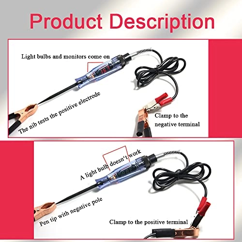 Automotive Test Light - 3V-24V pure copper clamps