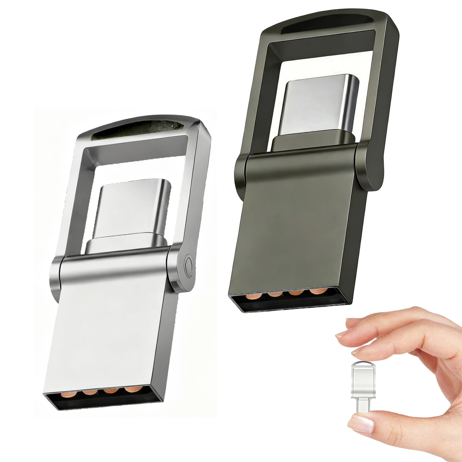 Tyllon Mini USB Flash Drive - USB C & USB A 16GB Pack