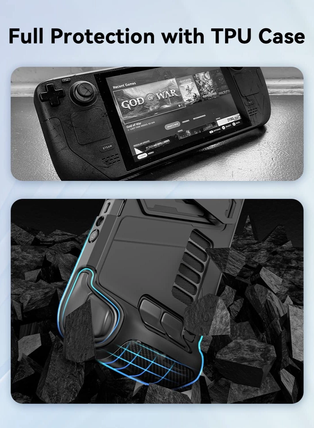 Protective Case for Steam Deck - Kickstand TPU Black