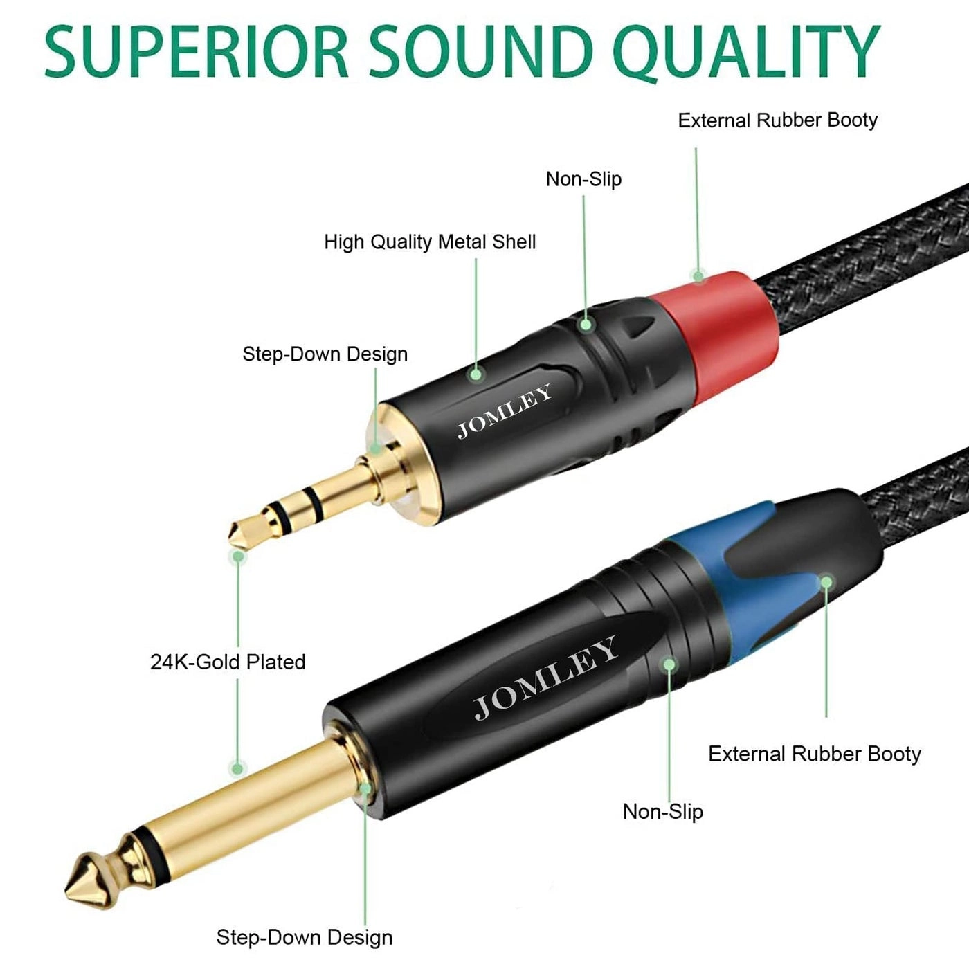 1/8 to 1/4 Stereo Audio Cable - 3.3 ft