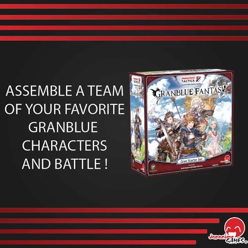 Japanime Tactics: Granblue Fantasy - Gran Starter Set + Djeeta Starter Set + Expansion Volume 1 - Box of 12 Expansion Packs + Promo Character Packs (Katalina, The Lowain Bros, Meteon, Blazing Teacher Elmott)