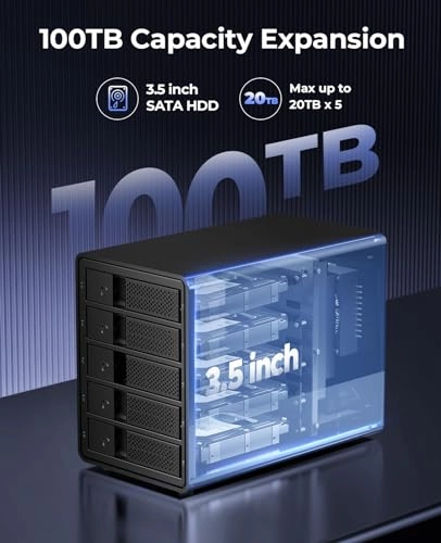 5 Bay External Hard Drive Enclosure - USB 3.0 SATA 3.5 inch