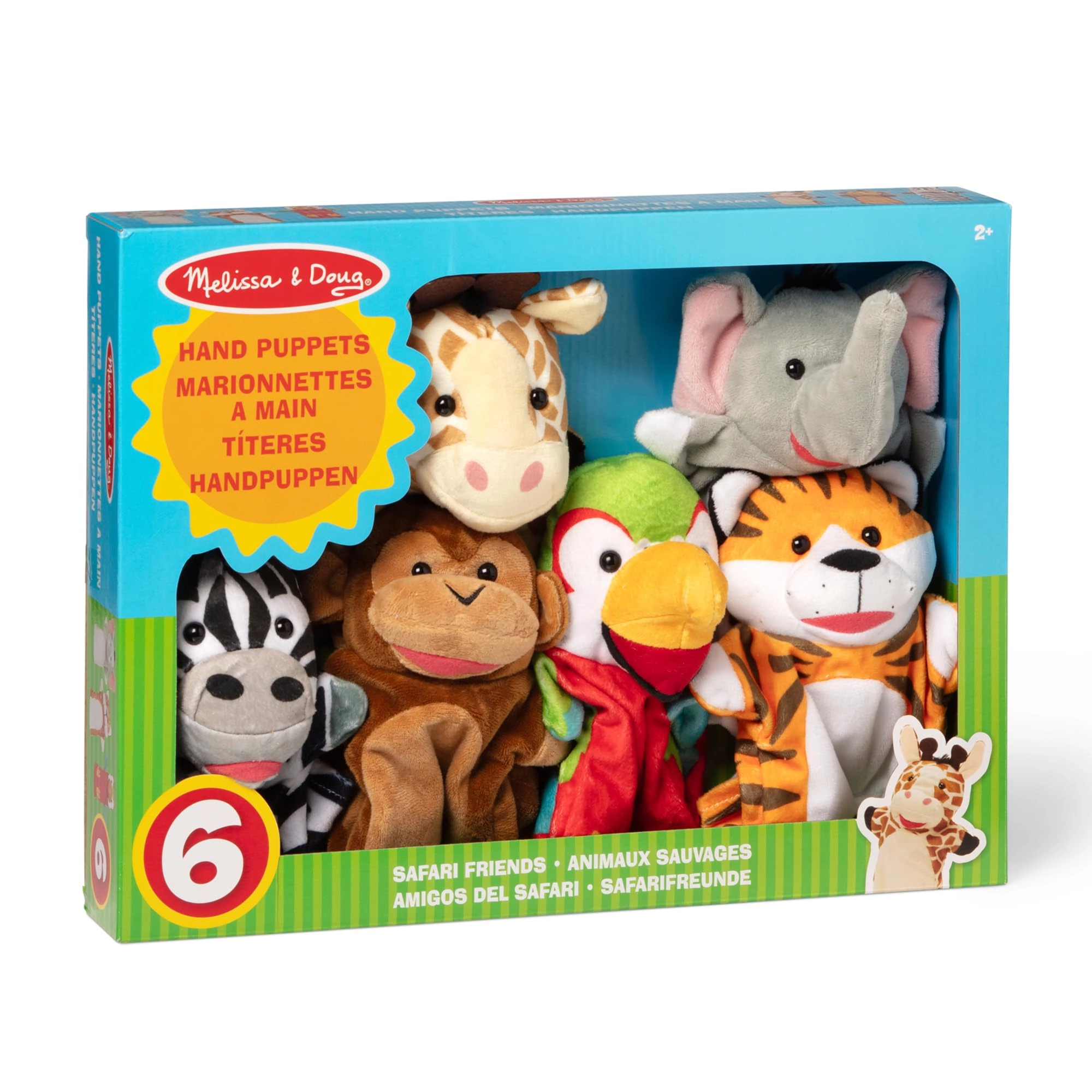 Safari Buddies - Hand Puppets 6 Pieces