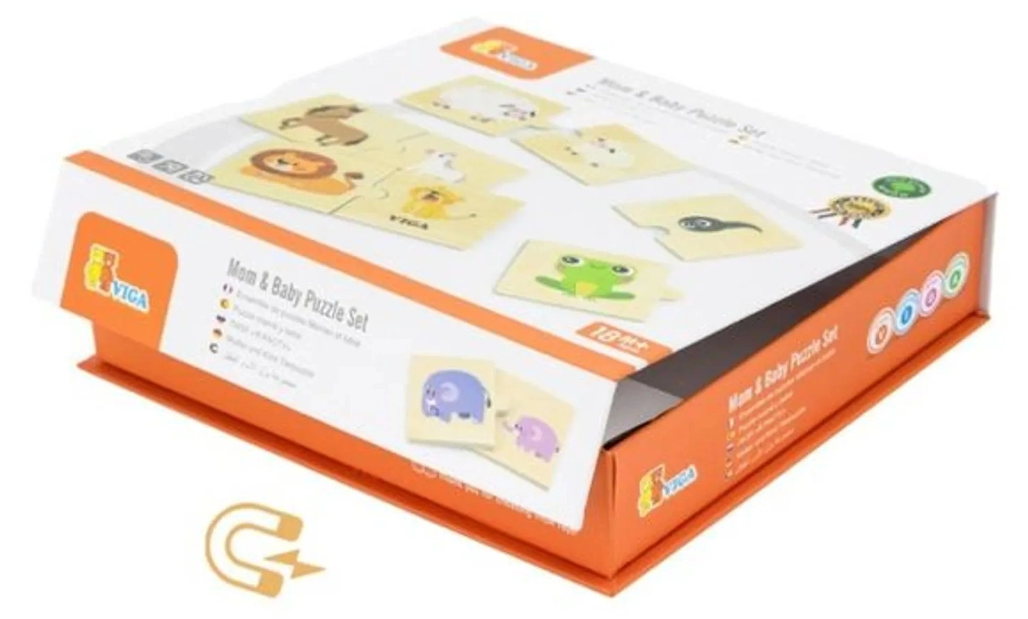 VIGA Mix & Match Wooden Learning Puzzle Set - 18 months+ 24 pieces