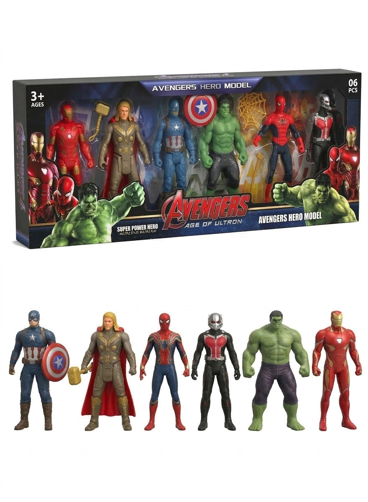 Captain America + Iron Man + Spider-Man + Hulk + Thor + Ant-Man - Avengers - 3+ Years 6 piece(s)
