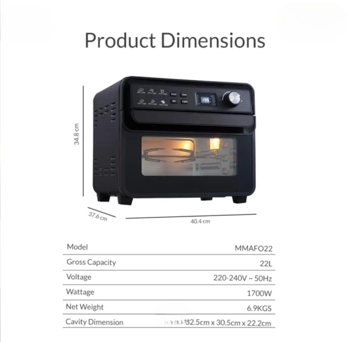 Digital Air Fryer Oven - 22L