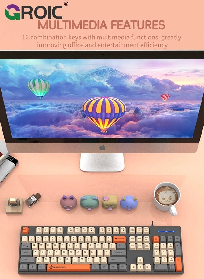 Green Typewriter Keyboard - Standard Wired