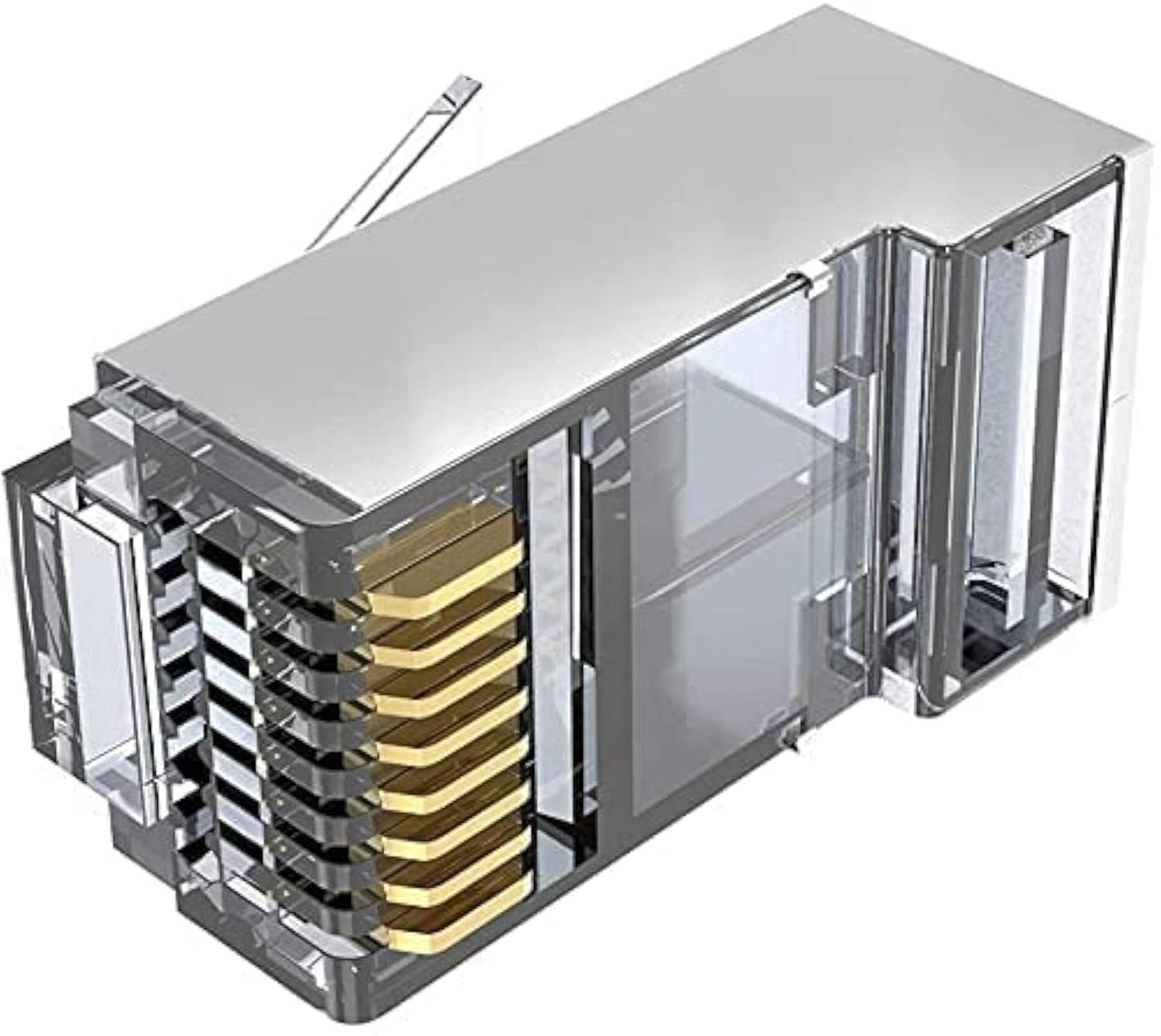 SETH ENTERPRISES Cat6 RJ45 Pass Through Connector - Shielded STP 10Gbps 500MHz