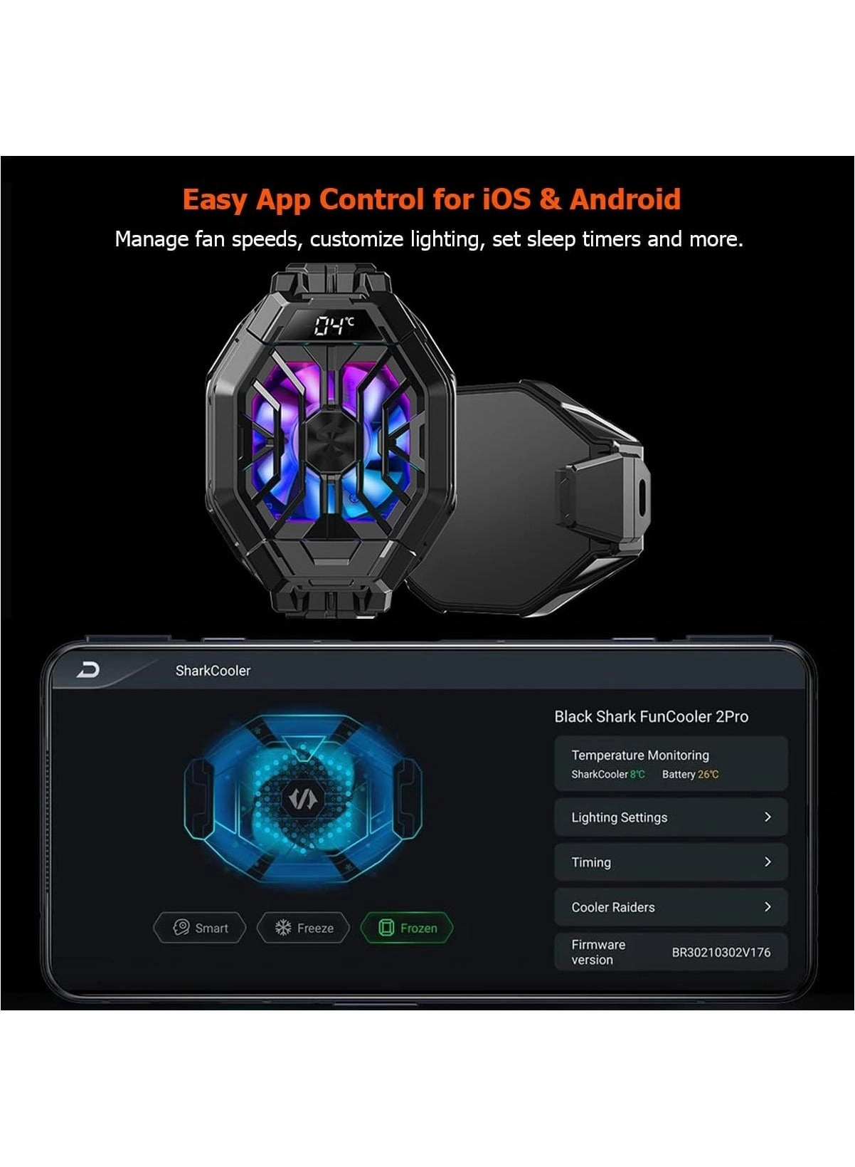 Funcooler 2 Pro - Phone Cooler RGB Temperature Display