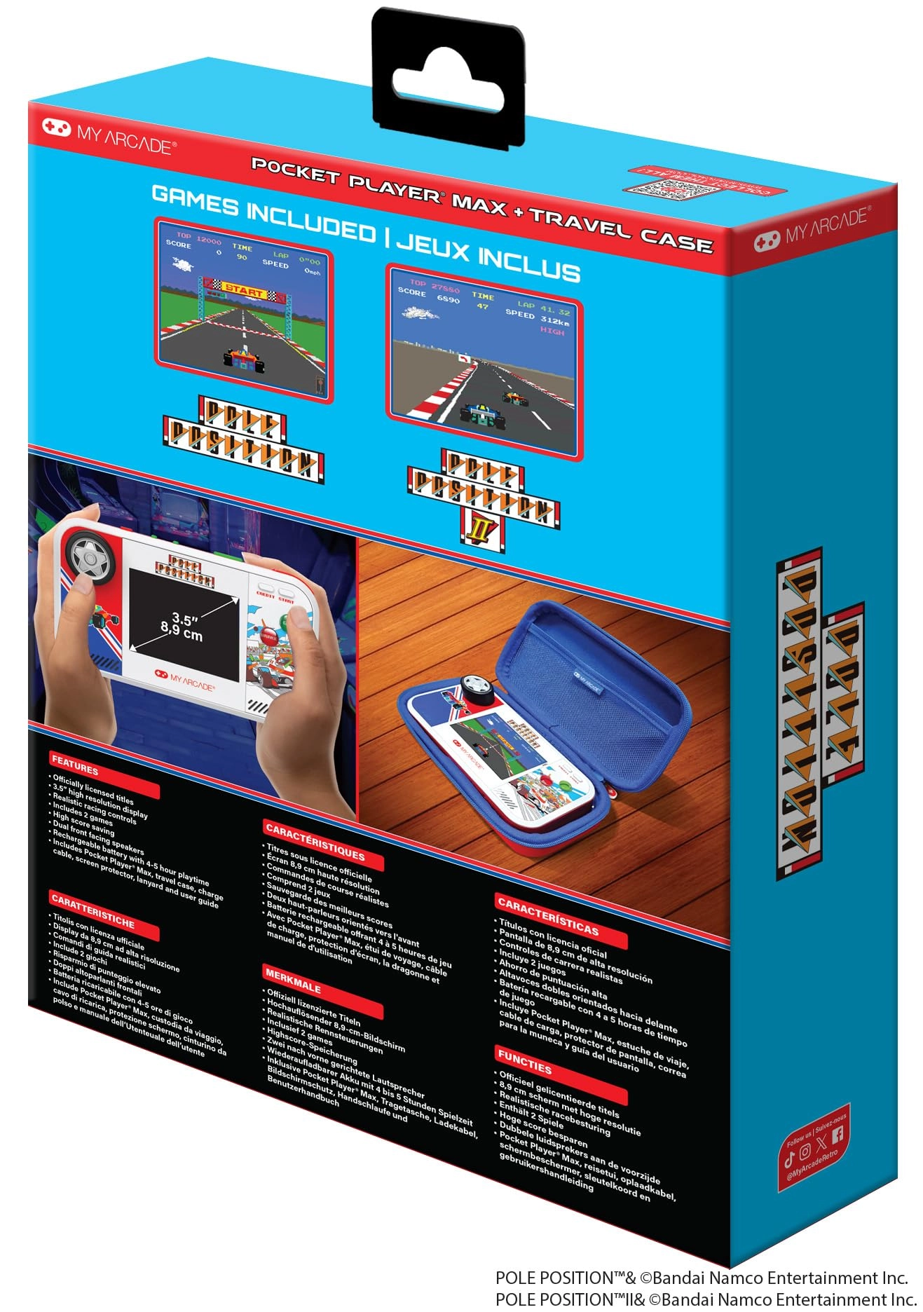 Pole Position Pocket Player Max - 3.5-inch LCD Rechargeable Battery