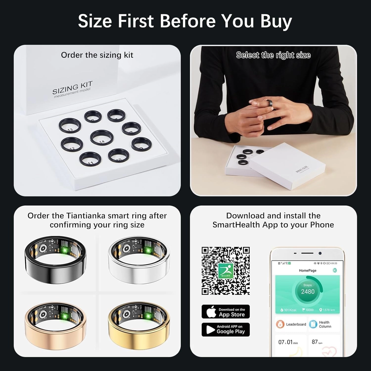 Smart Ring - IP68 Silver