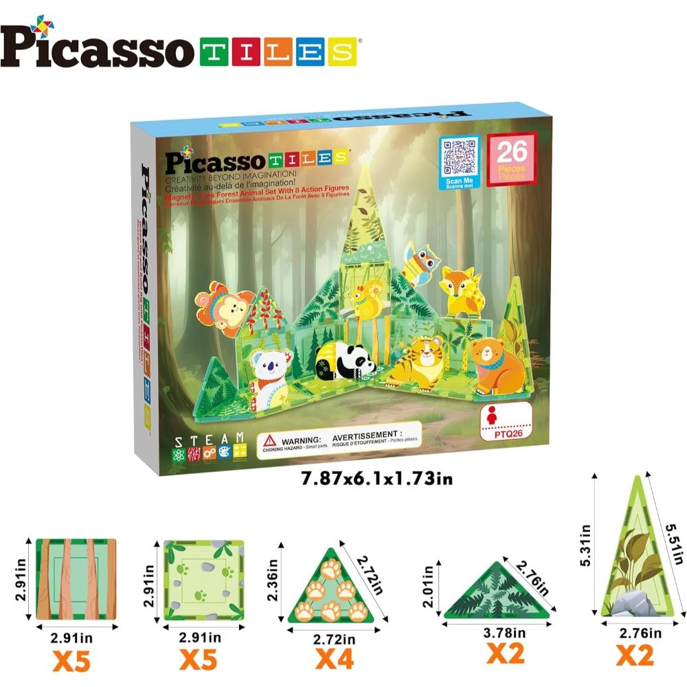 Magnetic Tiles Forest Animal - 26 pcs