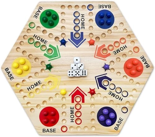 Interactive Marble Game Board - Wooden 30 Marbles