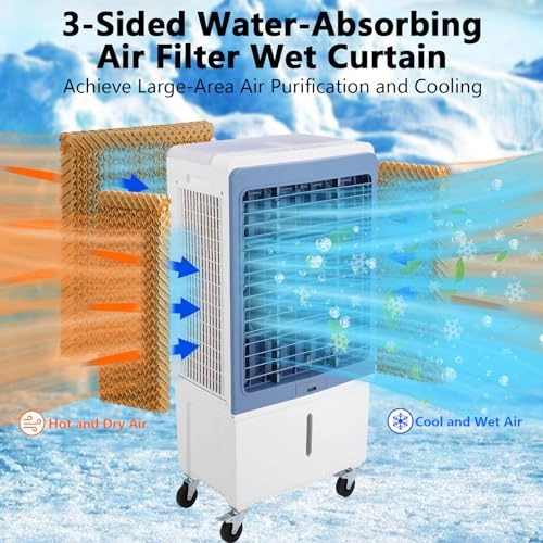 Evaporative Air Cooler - 3500 CFM 13.2 Gallon