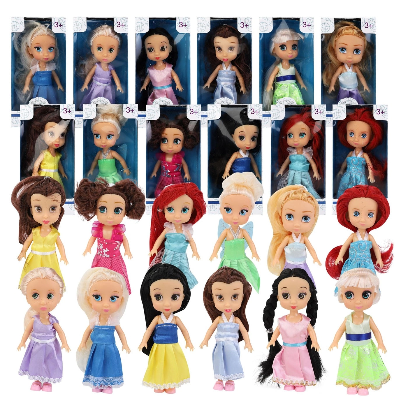 Little Royal Princess Dolls - 12 Pack 5 Inch